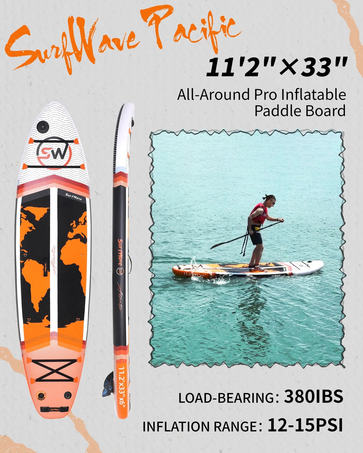 11'Inflatable Stand Up Paddle Board 11'x34"x6" With Accessories