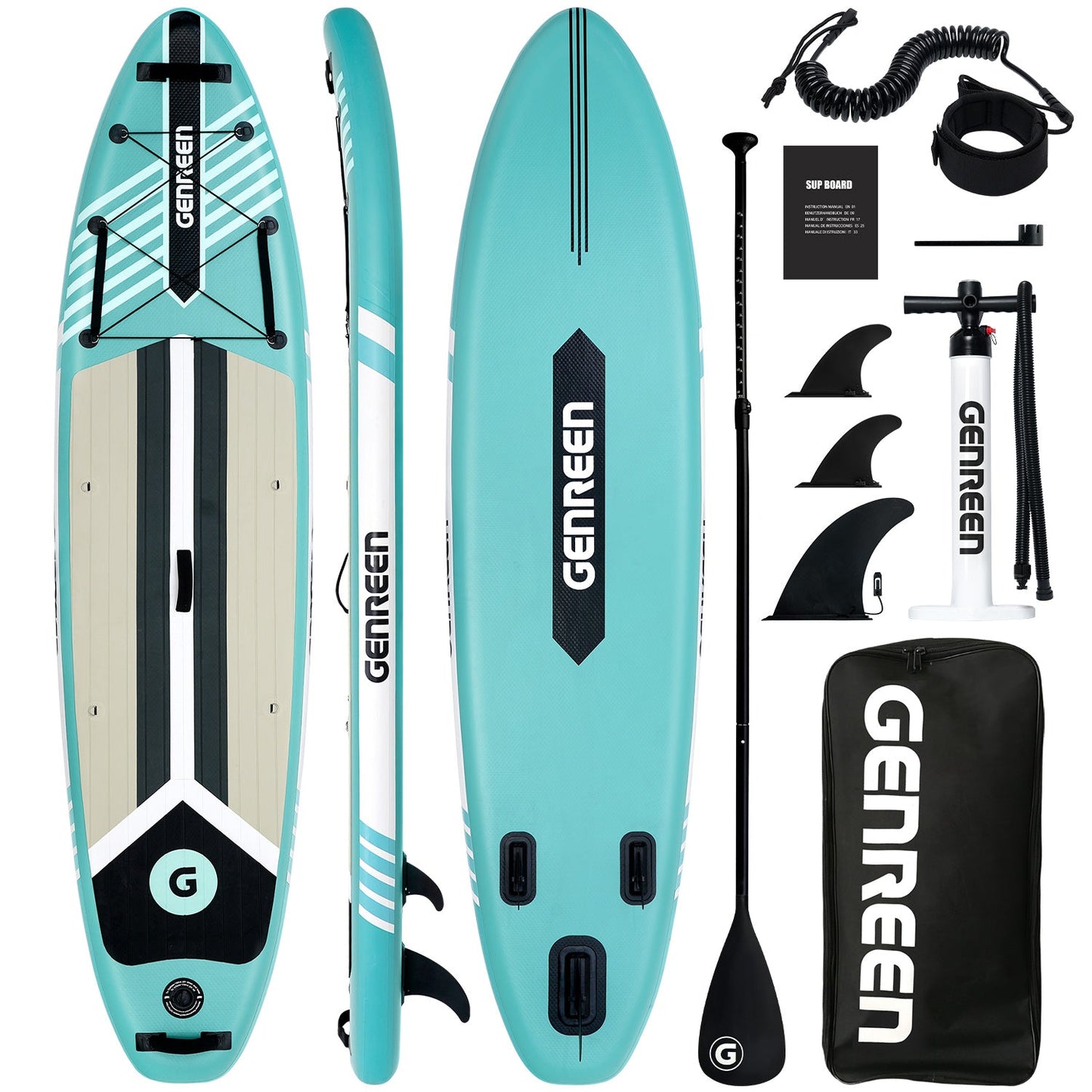 Haze Grey Premium SUP paddle Board,stand up paddle board 10.6ft Ultra-Light inflatable Paddle Board for Yoga & Travel - Eco-Friendly Design with Pump & Backpack