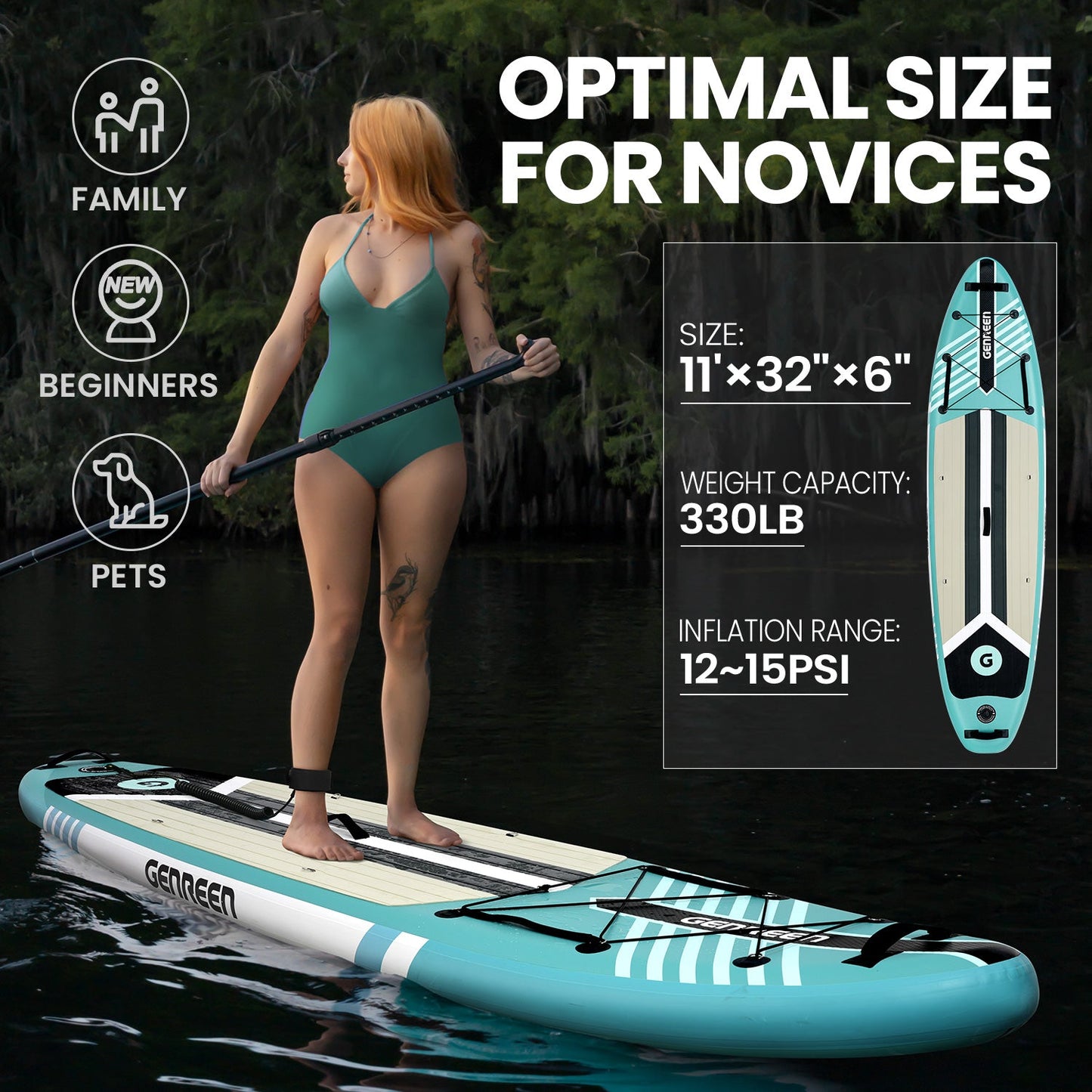 Haze Grey Premium SUP paddle Board,stand up paddle board 10.6ft Ultra-Light inflatable Paddle Board for Yoga & Travel - Eco-Friendly Design with Pump & Backpack