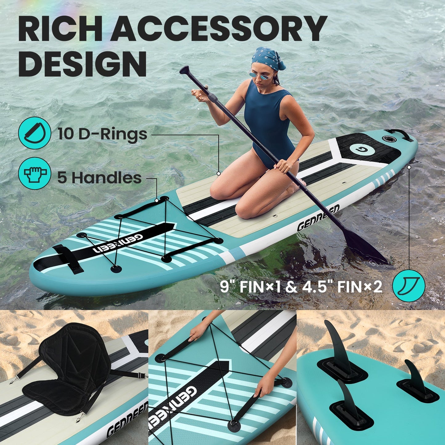 Haze Grey Premium SUP paddle Board,stand up paddle board 10.6ft Ultra-Light inflatable Paddle Board for Yoga & Travel - Eco-Friendly Design with Pump & Backpack