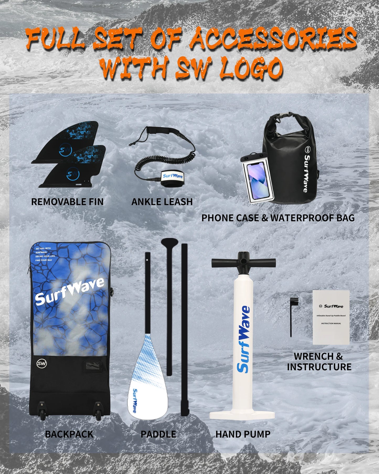 11'Inflatable Stand Up Paddle Board 11'x34"x6" With Accessories