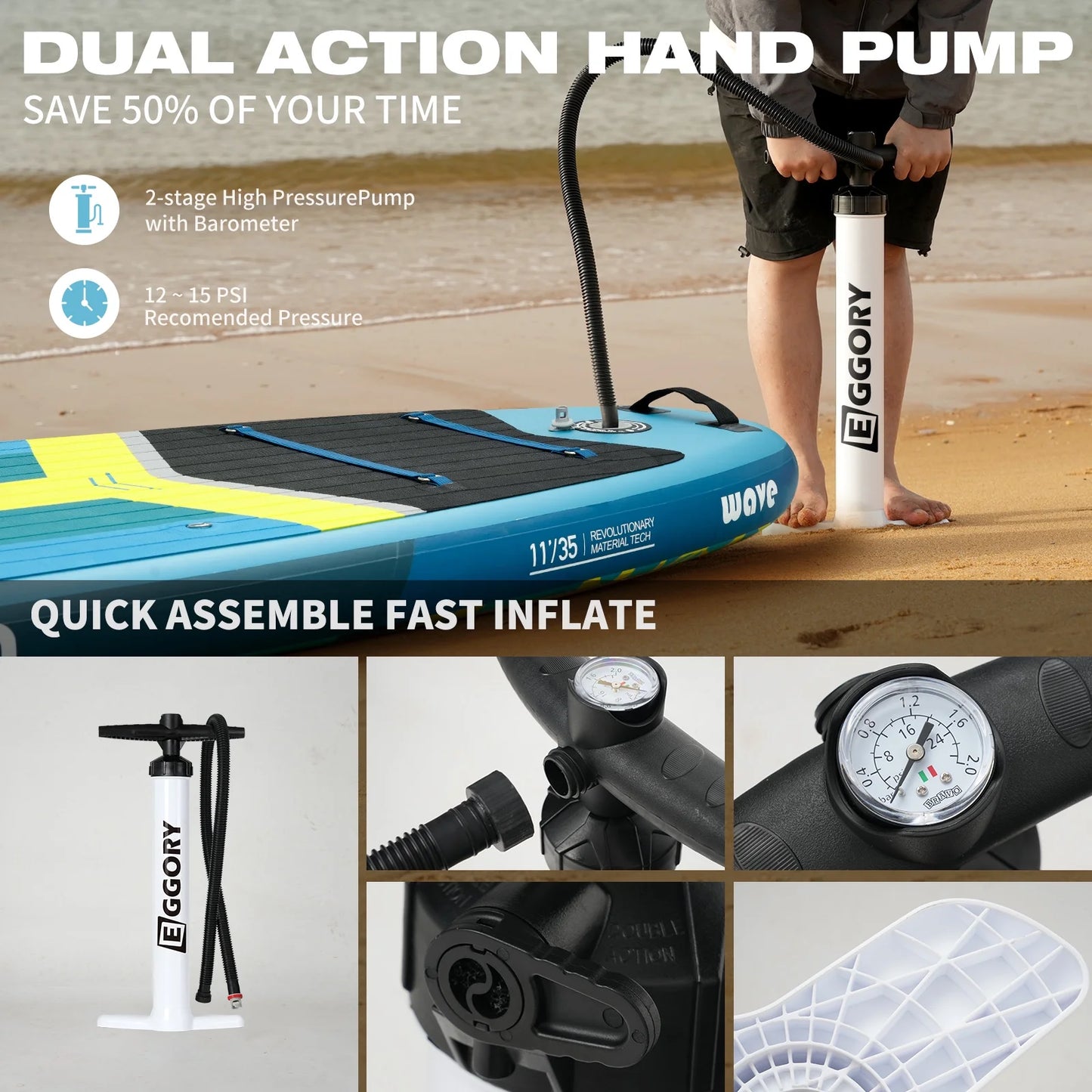 Inflatable Paddle Board 11" with Full SUP Premium Accessories
