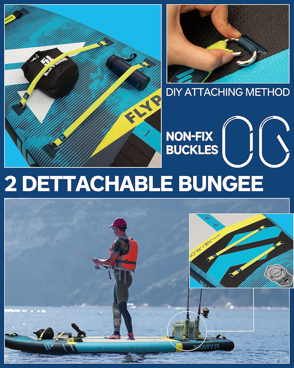 Extra Wide SUP board, blue Inflatable Paddle board