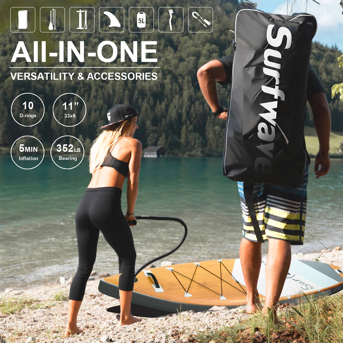 11' Inflatable SUP Board with full kit