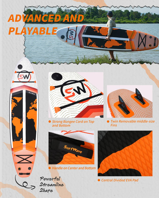 11'Inflatable Stand Up Paddle Board 11'x34"x6" With Accessories
