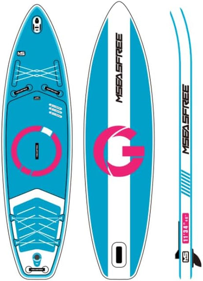 11ft Premium Inflatable Stand Up Paddle Board, yellow Yoga Board with Durable SUP Accessories&Carry Bag Waterproof Bag, Leash | Wide Stance, Surf Control, Non-Slip Deck, Leash, Paddle and Pump for Youth & Adult