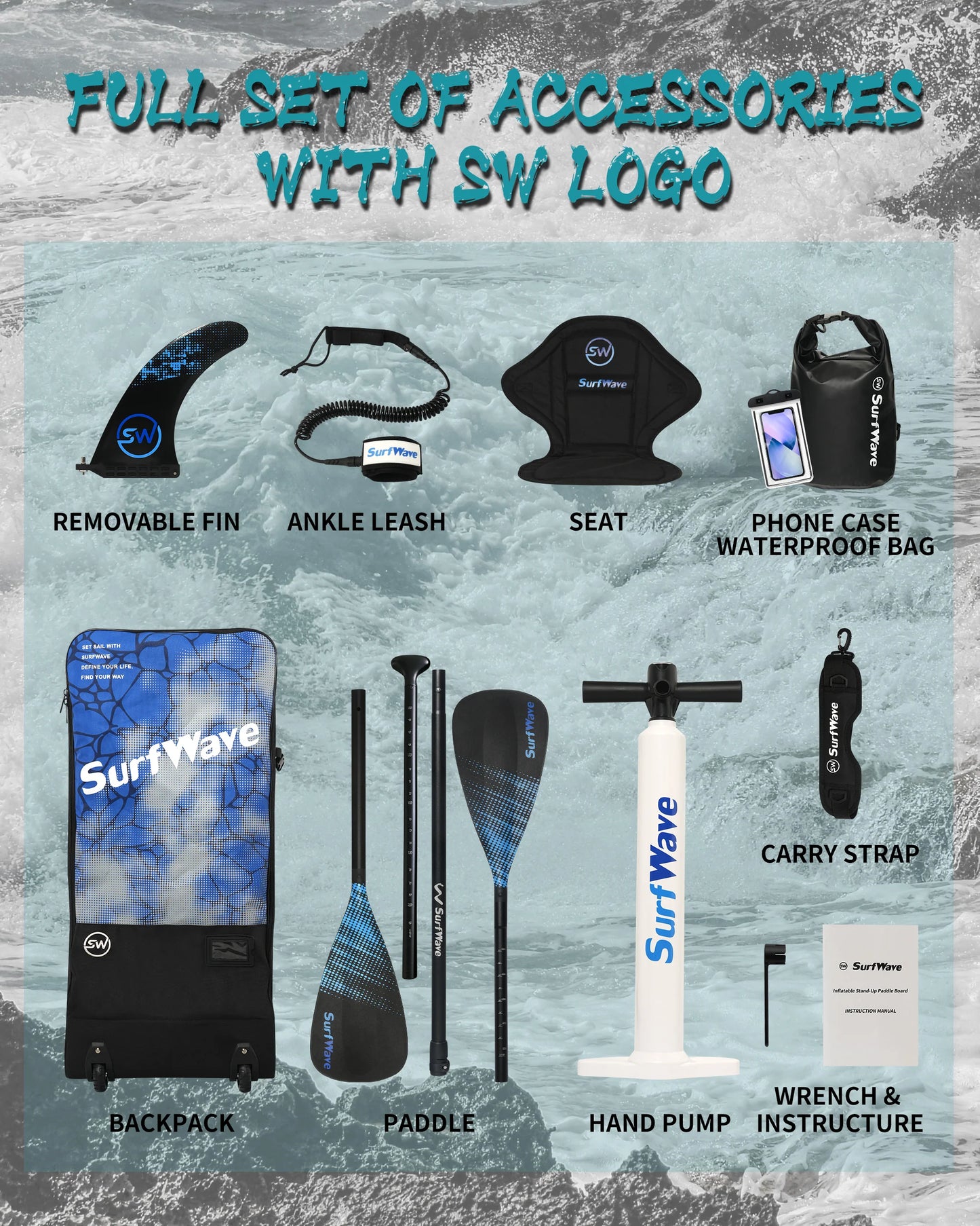 11' Full Kit  Stand-Up Paddle Board Package