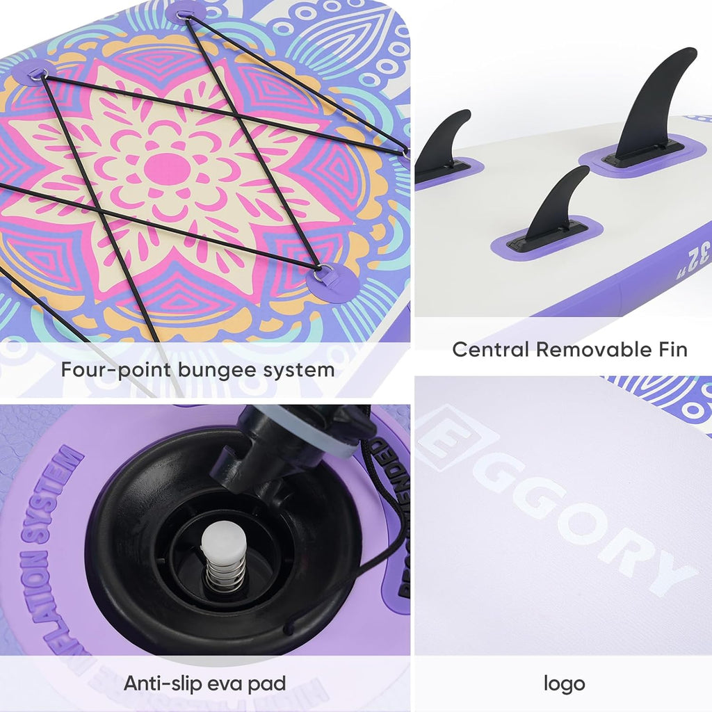 Paddle Board,Stand Up Paddle Board Set, Extra Wide SUP Board with Removable Fin, Floating Paddle, Hand Pump, Waterproof Phone Pouch,Traveling Board