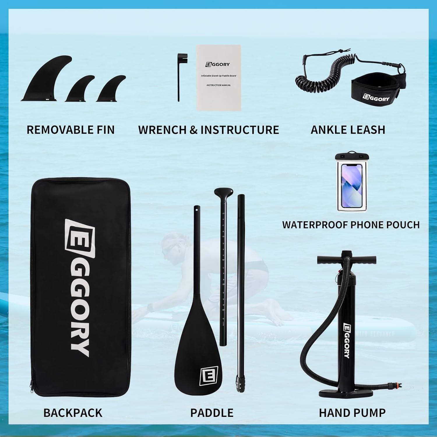 Paddle Board,Stand Up Paddle Board Set, Extra Wide SUP Board with Removable Fin, Floating Paddle, Hand Pump, Waterproof Phone Pouch,Traveling Board