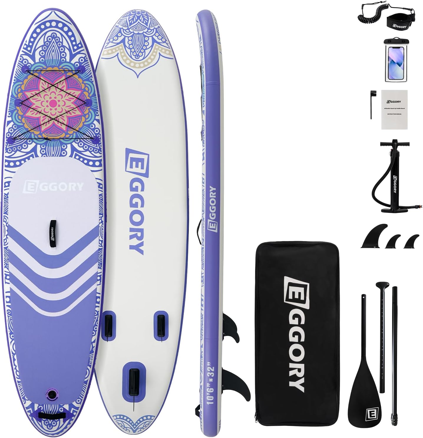 Paddle Board,Stand Up Paddle Board Set, Extra Wide SUP Board with Removable Fin, Floating Paddle, Hand Pump, Waterproof Phone Pouch,Traveling Board
