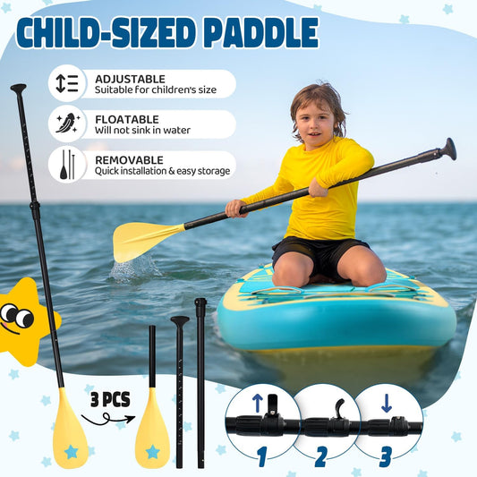 Kids Paddle Board with SUP Accessories, Child Paddle Board Durable, Lightweight, Stable Design, Wide Non-Slip Deck, 8ft  Inflatable Paddle Boards for Kids & Youth