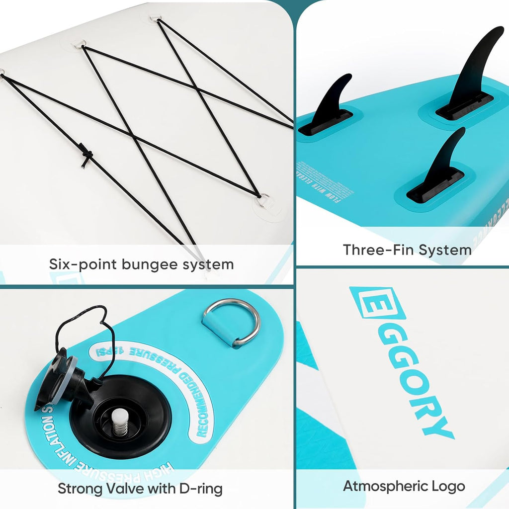 Inflatable Paddle Board,Stand Up Paddle Board Set, Extra Wide SUP Board with Removable Fin, Floating Paddle, Hand Pump, Waterproof Phone Pouch,Traveling Board