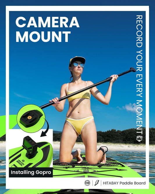 Inflatable Stand Up Paddle Board with Premium SUP Accessories & Camera Mount, Inflatable Ultra-Light (17.3lbs) Paddle Board for Adults & Youth of All Skill Levels, 11' Inflatable SUP Board
