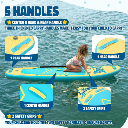 Kids Paddle Board with SUP Accessories, Child Paddle Board Durable, Lightweight, Stable Design, Wide Non-Slip Deck, 8ft  Inflatable Paddle Boards for Kids & Youth