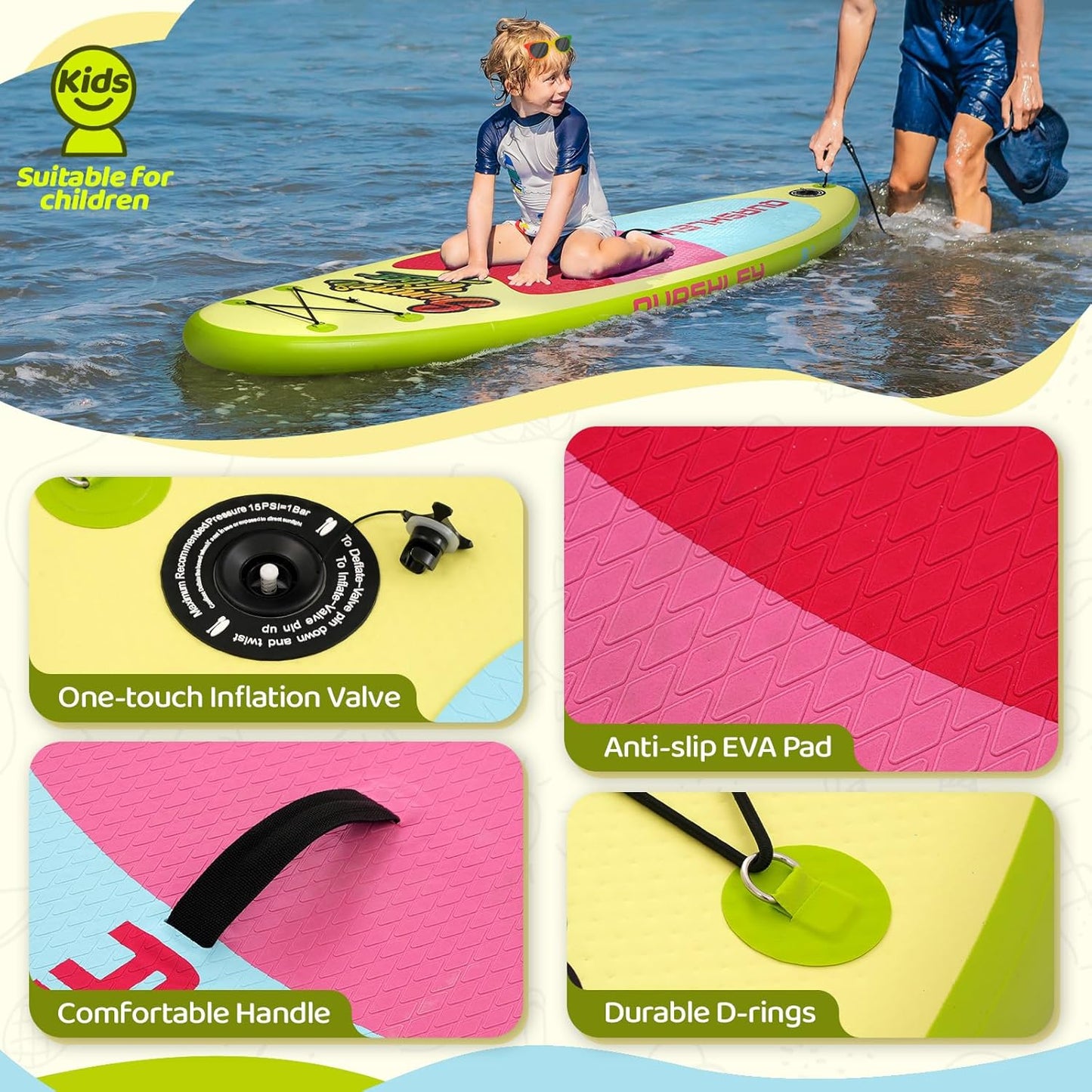 Kids Pdddleboards , Kids Stand Up Paddle Board, Inflatable Paddle board with Sup Board Accessories,Surfboard Youth & Kids