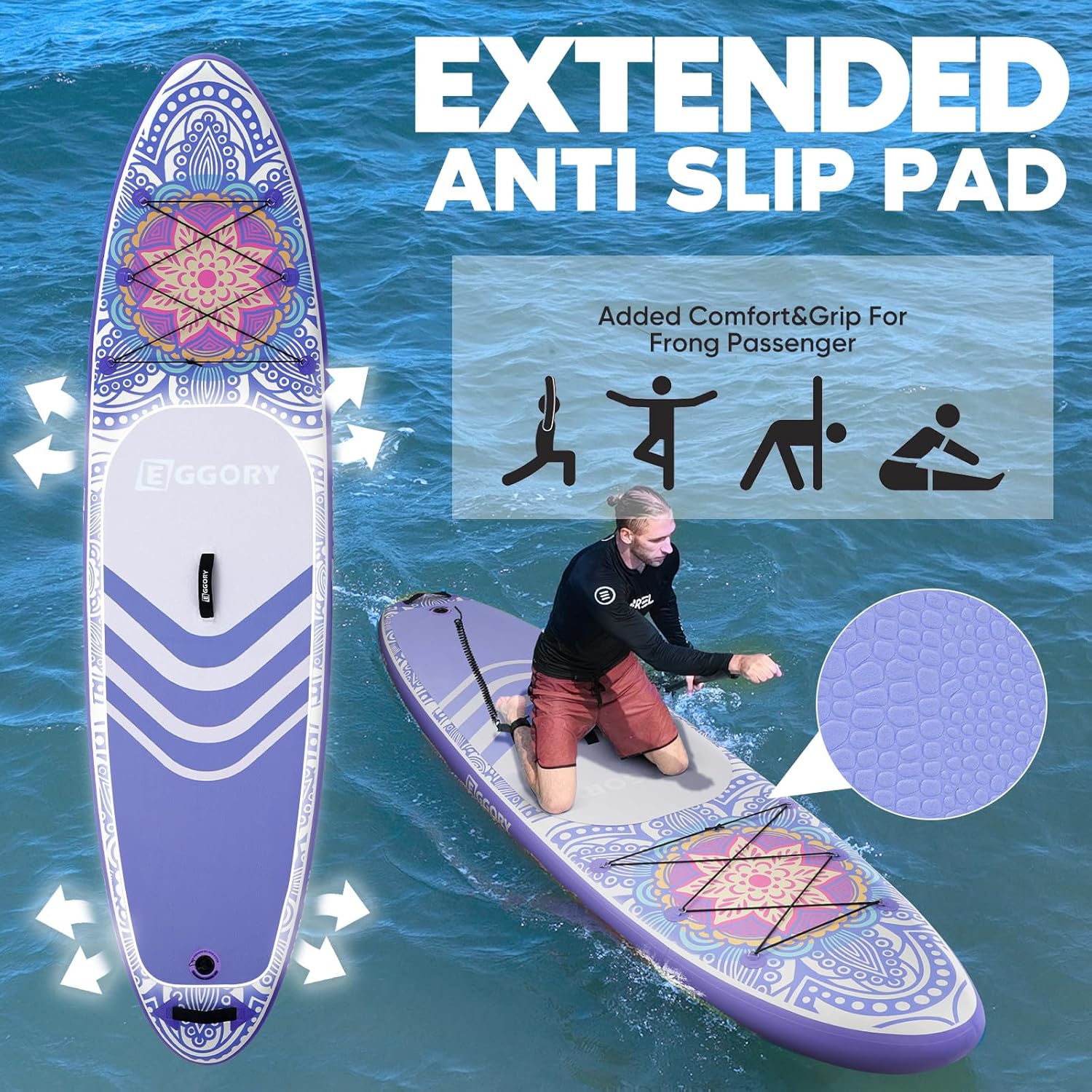 Paddle Board,Stand Up Paddle Board Set, Extra Wide SUP Board with Removable Fin, Floating Paddle, Hand Pump, Waterproof Phone Pouch,Traveling Board