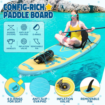 Kids Paddle Board with SUP Accessories, Child Paddle Board Durable, Lightweight, Stable Design, Wide Non-Slip Deck, 8ft  Inflatable Paddle Boards for Kids & Youth