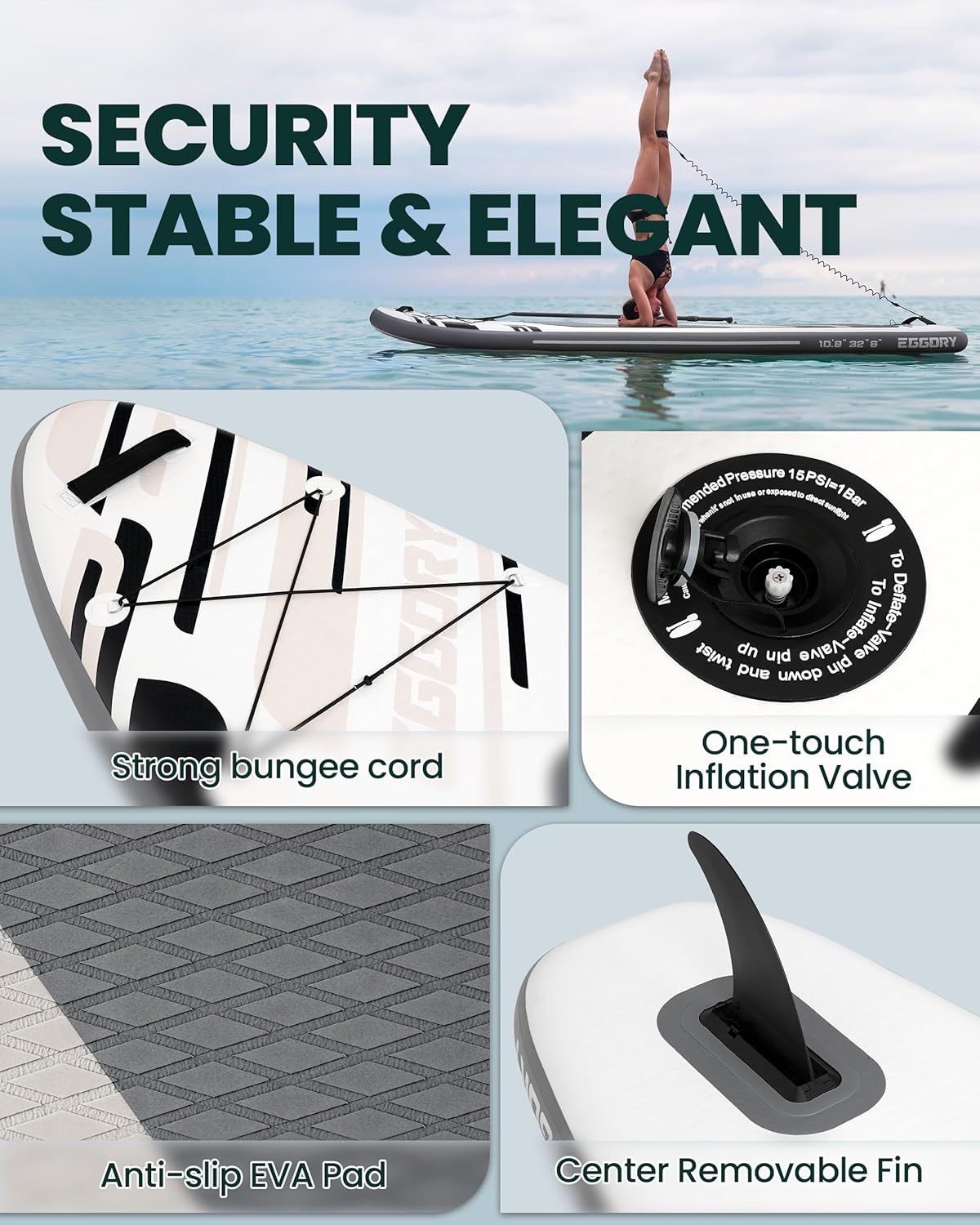 Stand Up Paddle Board Set, Inflatable Paddle Board,Extra Wide SUP Board with Removable Fin, Floating Paddle, Hand Pump, Waterproof Phone Pouch,Traveling Board