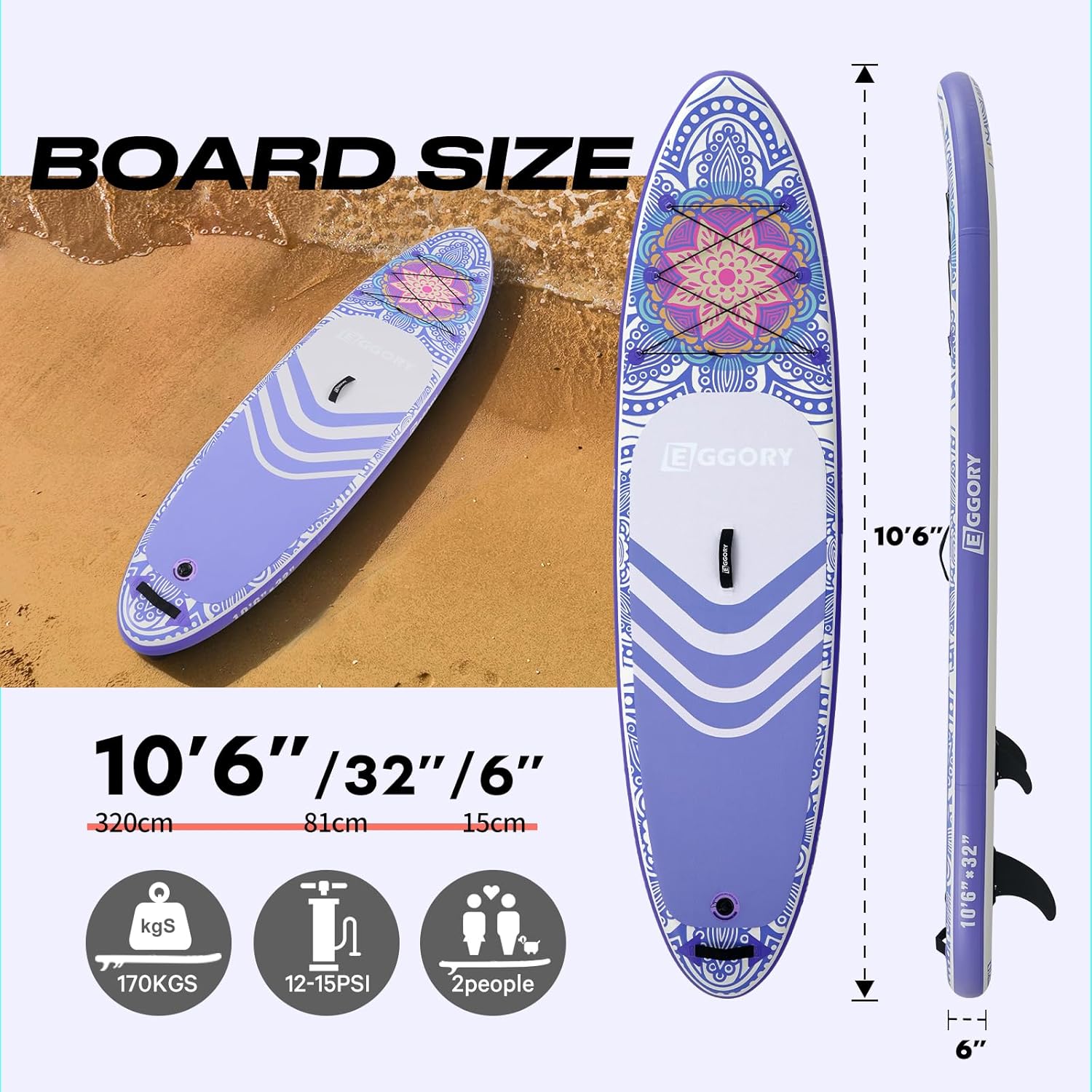 Paddle Board,Stand Up Paddle Board Set, Extra Wide SUP Board with Removable Fin, Floating Paddle, Hand Pump, Waterproof Phone Pouch,Traveling Board