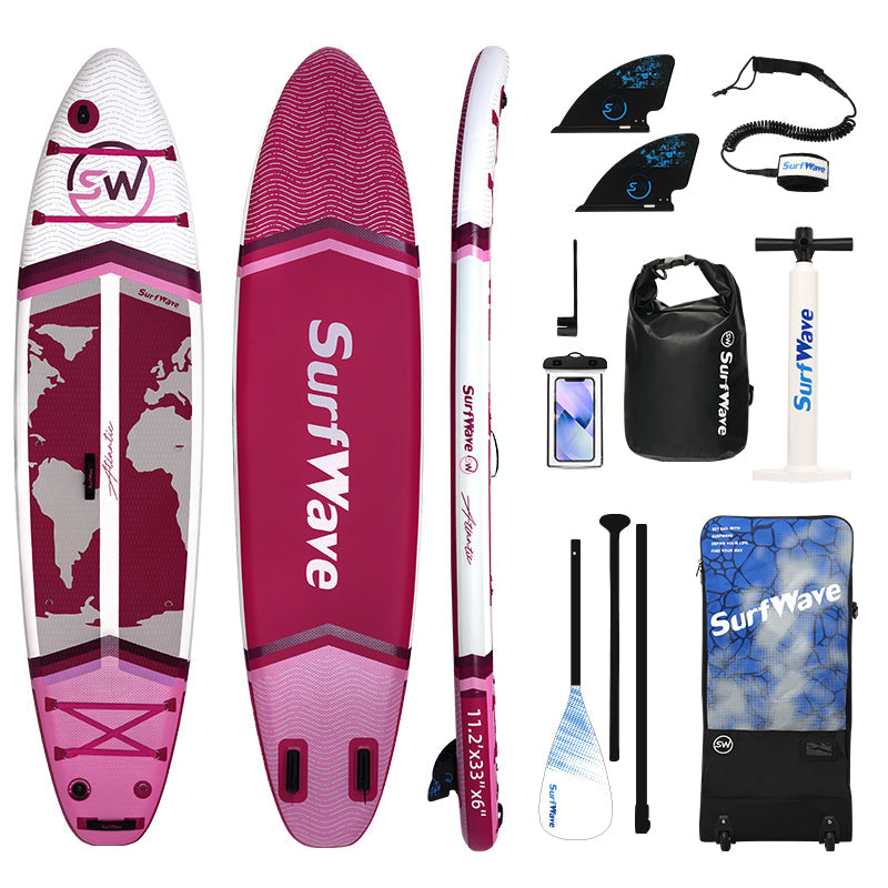 11ft Inflatable Stand Up Paddle Board (SUP) – All-Around Paddle Board with Carbon Paddle & Pump, Military-Grade PVC, Non-Slip Deck for Surfing, Fishing, Yoga & Beginners