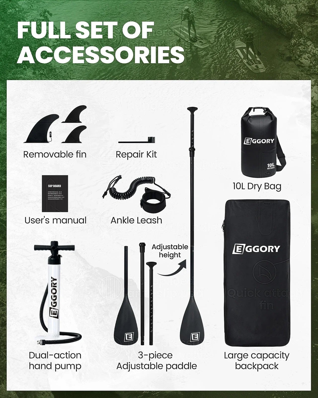 Max 200 kg SUP Board Paddle Board Thick Inflatable Stand Up Paddle SUP Board Set for Sports Rowing Backpack Spool Leash Premium SUP Board Set 335 cm Surfboard SUP Adult Paddle Board